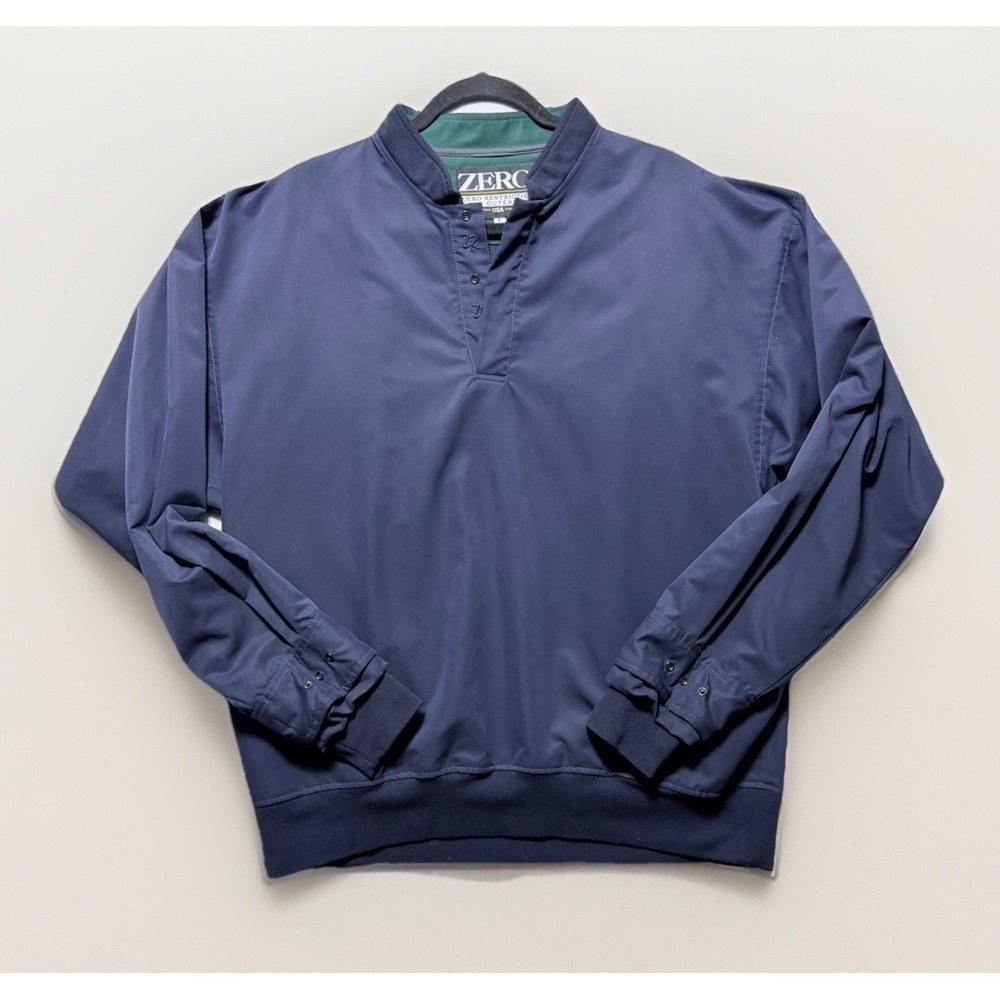 Zero Restriction Golf Windbreaker Mens Large Navy Blue Pullover Windshirt ZR‎ L